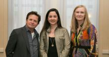 Winner Dr. Duygu Tosun-Turgut (center) met with Michael J. Fox and MJFF Co-founder and Executive Vice Chairman Debi Brooks in New York City earlier this month.